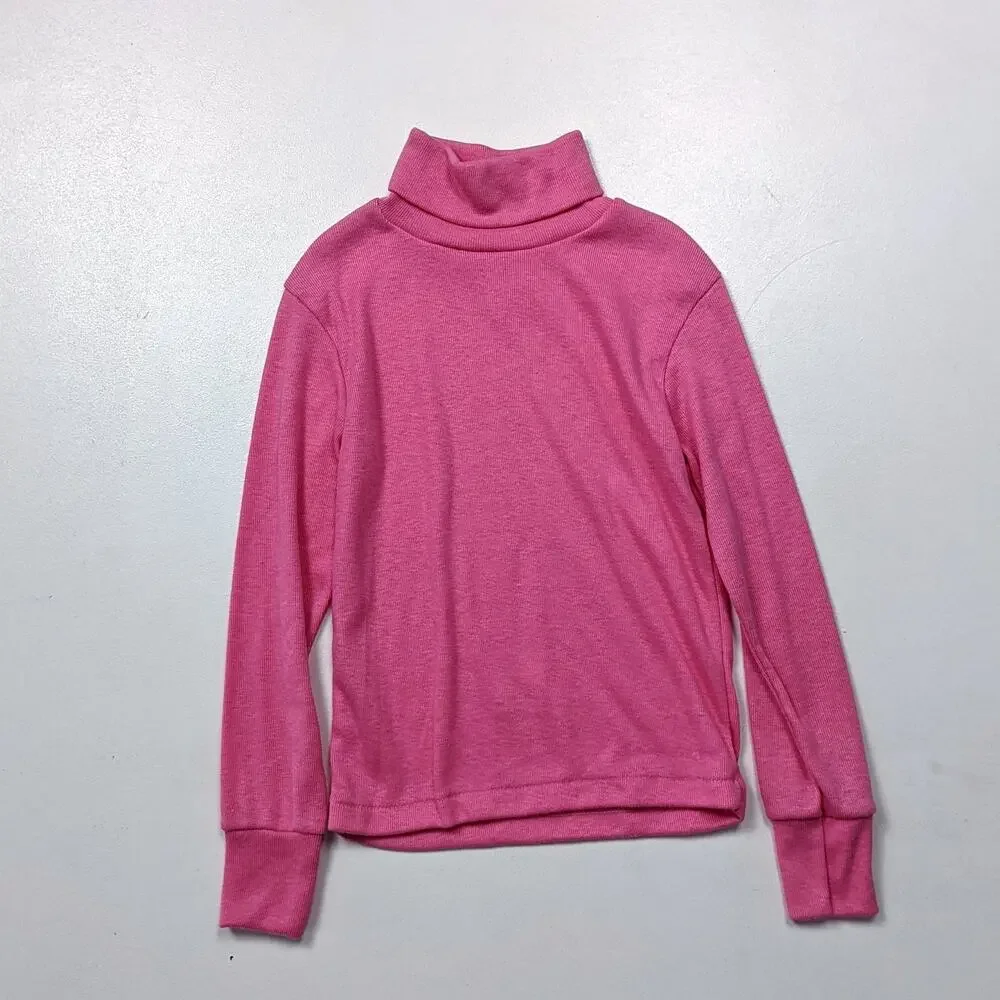 Vintage Dobie Turtleneck Shirt Girls Size 3T Pink Long Sleeve Basic Layering